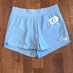 GOAT USA Women’s Woven Athletic Shorts, Bike short Lined, Carolina Blue, Large